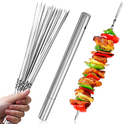 Skewers for Barbecue Reusable Grill Stainless Steel